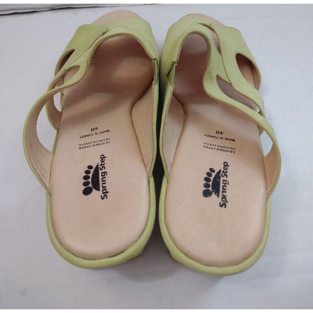 Spring Step Sandals Wedge Size 9US/40EU Spring Green Suede Slip On - Picture 4 of 9